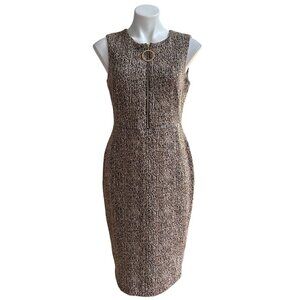 Calvin Klein NWT $134 Textured Tweed Sleeveless Sheath Dress, Women's Size 8